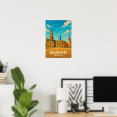 Vintage Munich Germany Travel Poster ポスター (ホームオフィス)