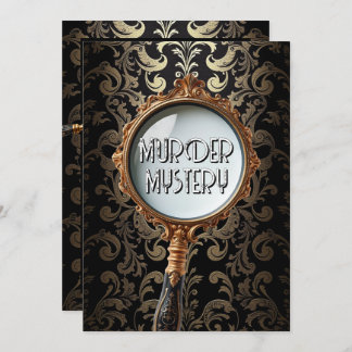 Vintage murder mystery dinner party retro DIY 招待状