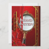 Vintage murder mystery dinner party retro red 招待状 (正面)