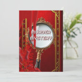 Vintage murder mystery dinner party retro red 招待状 (スタンド正面)
