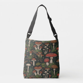 Vintage Mushroom Forest Botanical クロスボディバッグ