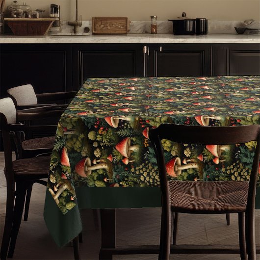 Vintage Mushroom Tablecloth Earthy Forest Style テーブルクロス