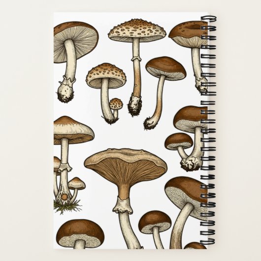 Vintage Mushrooms ノートブック (裏面)