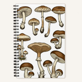 Vintage Mushrooms ノートブック