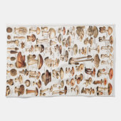 Vintage Mushrooms By Adolphe Millot キッチンタオル (横)