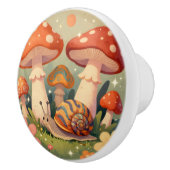 Vintage Mushrooms,  Flowers and Snail セラミックノブ (右)