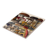 Vintage mushrooms illustration タイル (側面)