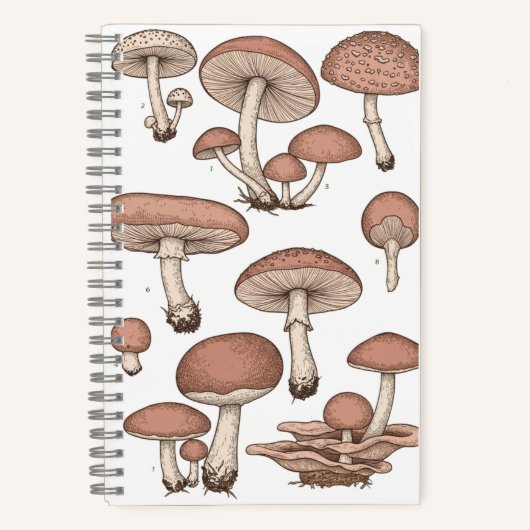 Vintage Mushrooms Notebook ノートブック (正面)