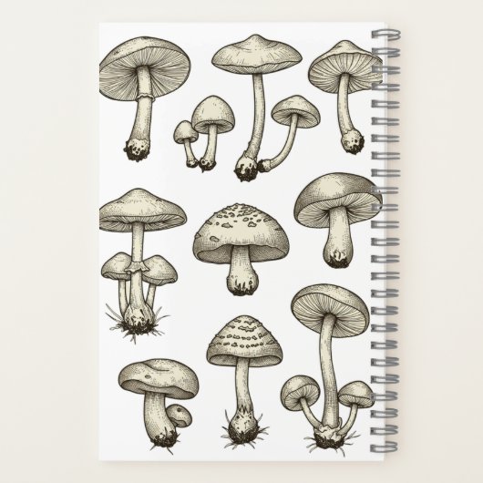 Vintage Mushrooms Notebook ノートブック (裏面)