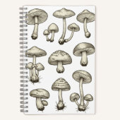 Vintage Mushrooms Notebook ノートブック (正面)