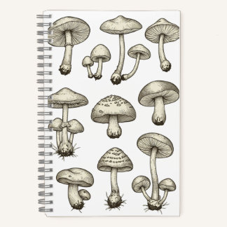 Vintage Mushrooms Notebook ノートブック