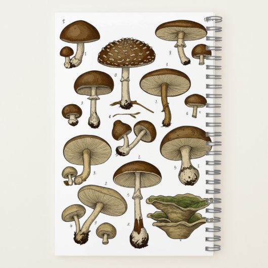 Vintage Mushrooms Notebook ノートブック (裏面)