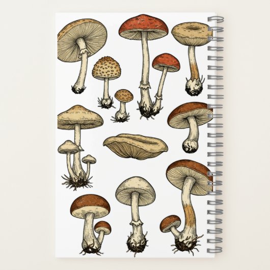 Vintage Mushrooms Notebook ノートブック (裏面)