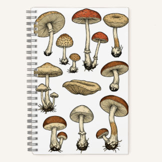 Vintage Mushrooms Notebook ノートブック