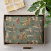 Vintage Mushrooms on Green Decoupage 薄葉紙 (ギフト)