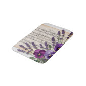 Vintage Music and Lavender Pansies Floral バスマット (アングル)