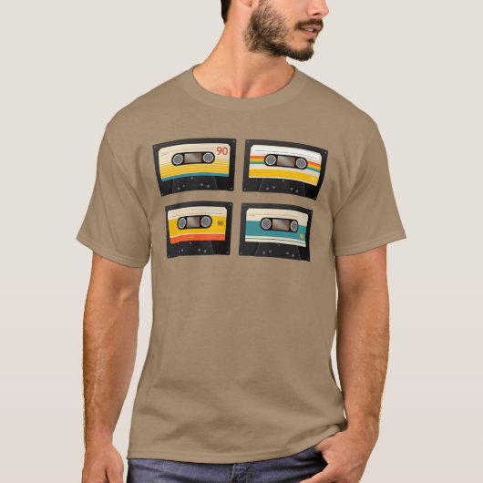 vintage music cassette funny tシャツ (正面)