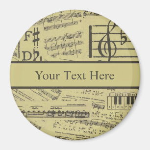 vintage music Note Pattern Music Theme musician マグネット