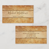 Vintage Music Notes Elegant Musical Teacher 名刺 (正面/裏面)
