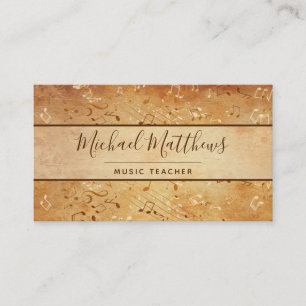Vintage Music Notes Elegant Musical Teacher 名刺