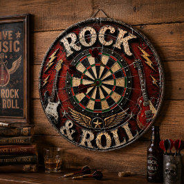 Vintage Music Rock & Roll Guitar Studio Music Lve ダーツボード