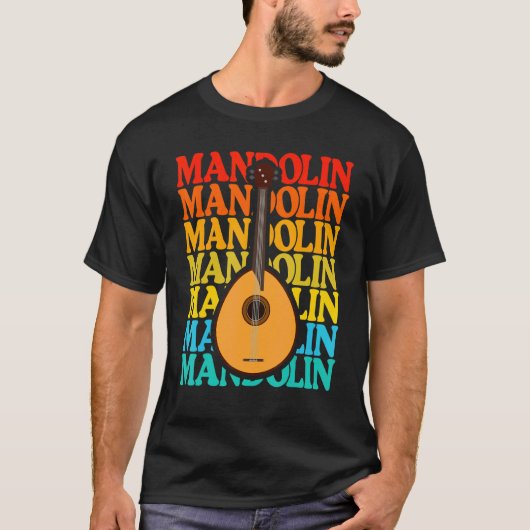 Vintage Music String Instrument Mandolin Tシャツ (正面)
