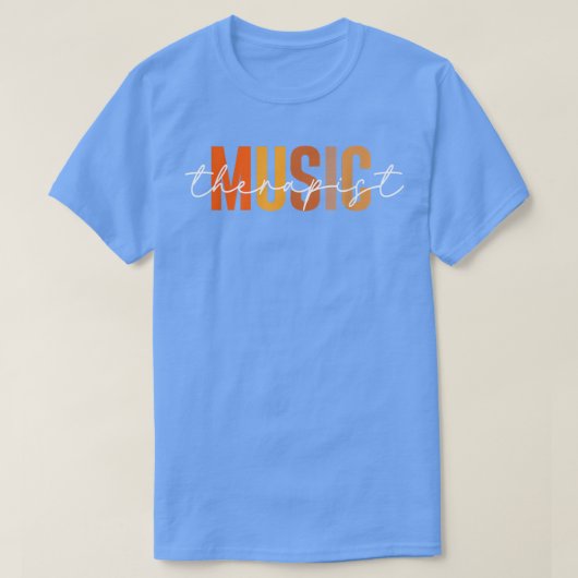 Vintage Music Therapist Fall Vibes Autumn Thanksgi Tシャツ (デザイン正面)