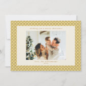Vintage Mustard Yellow Folk Christmas Photo  シーズンカード (正面)