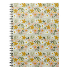 Vintage Muted Floral Botanical Seamless Pattern ノートブック