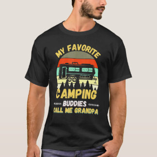 Vintage My Favorite Camping Buddy Calls Me Grandpa Tシャツ