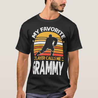 Vintage My Favorite Player Calls Me Grammy Hockey  Tシャツ