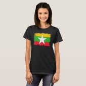 Vintage Myanmar Flag Burmese Independence Day Tシャツ (正面フル)