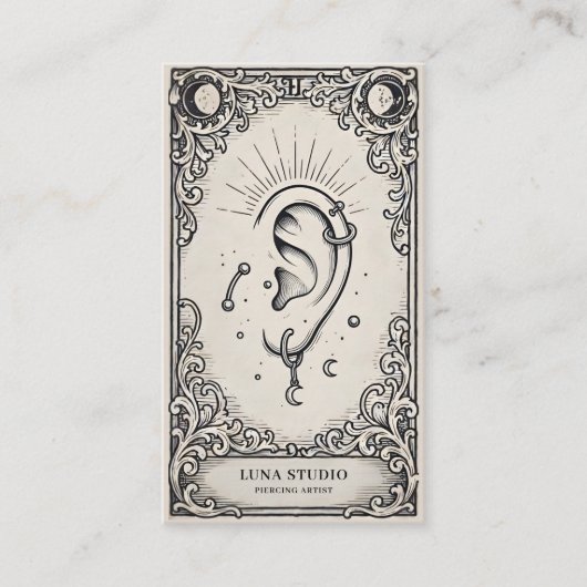 Vintage Mystical Ear Piercing Celestial 名刺 (正面)