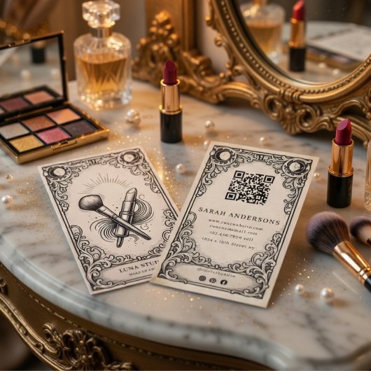 Vintage Mystical Makeup Artist Tarot Style 名刺