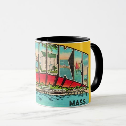Vintage Nantucket MA  マグカップ (正面右)