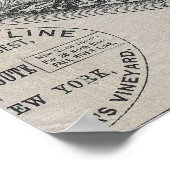 Vintage Nantucket Map ポスター (角)