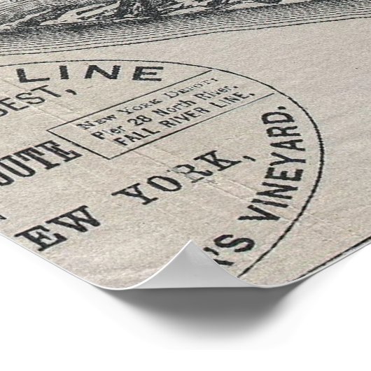 Vintage Nantucket Map ポスター (角)