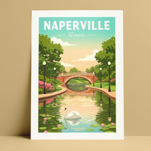 Vintage Naperville Illinois ポストカード