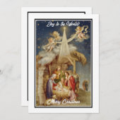 Vintage Nativity Christmas I Classic Religious シーズンカード (正面/裏面)