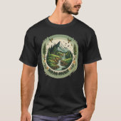 Vintage Nature Landscape Mountain Scene Tシャツ (正面)