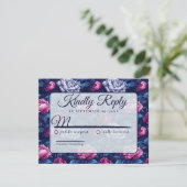 Vintage Nature Rustic Peonies Wedding  出欠カード (スタンド正面)