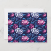 Vintage Nature Rustic Peonies Wedding  出欠カード (裏面)