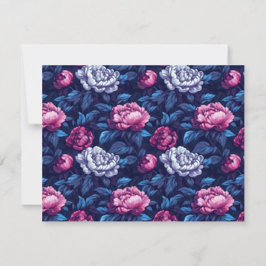 Vintage Nature Rustic Peonies Wedding  出欠カード (裏面)