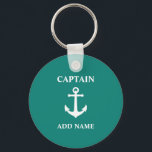 Vintage Nautical Anchor Captain Name or Boat Name キーホルダー<br><div class="desc">Vintage Nautical Anchor with Your Custom Captain  Name or Boat Name Keychain</div>