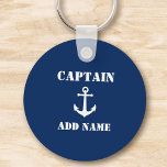 Vintage Nautical Anchor with Captain or Boat Name キーホルダー<br><div class="desc">Vintage Nautical Anchor with Custom Captain or Boat Name keychain.</div>