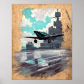 Vintage Nautical Aviation Art ポスター (正面)