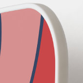 Vintage Nautical Blue Circle Stripe with Name ピックルボールラケット (左詳細)