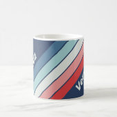 Vintage Nautical Blue Stripes with Name コーヒーマグカップ (中央)