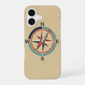 Vintage Nautical Compass iPhone 16ケース (裏面)