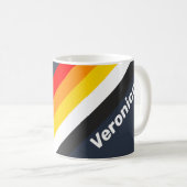 Vintage Nautical Harbor Stripes with Name コーヒーマグカップ (正面右)